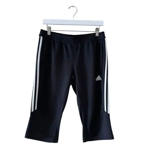 Adidas Capri Workout Pants Athletic Sporty Athleisure Soccer Pockets SZ M #1604 - Picture 1 of 12